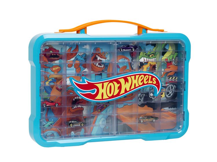 Produktbild: Hot Wheels - Sammelvitrine fuer 54 Autos mit leuchtendem Hot Wheels Logo