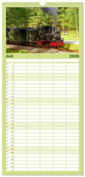 Produktbild: Familienplaner 2026 - Dampf im Pressnitztal mit 5 Spalten (Wandkalender, 21 x 45 cm) CALVENDO