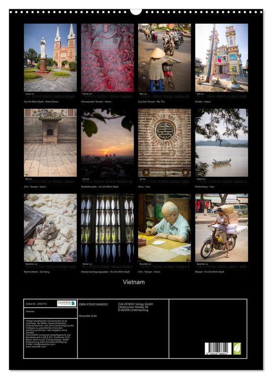 Produktbild: Vietnam (Wandkalender 2026 DIN A2 hoch), CALVENDO Monatskalender