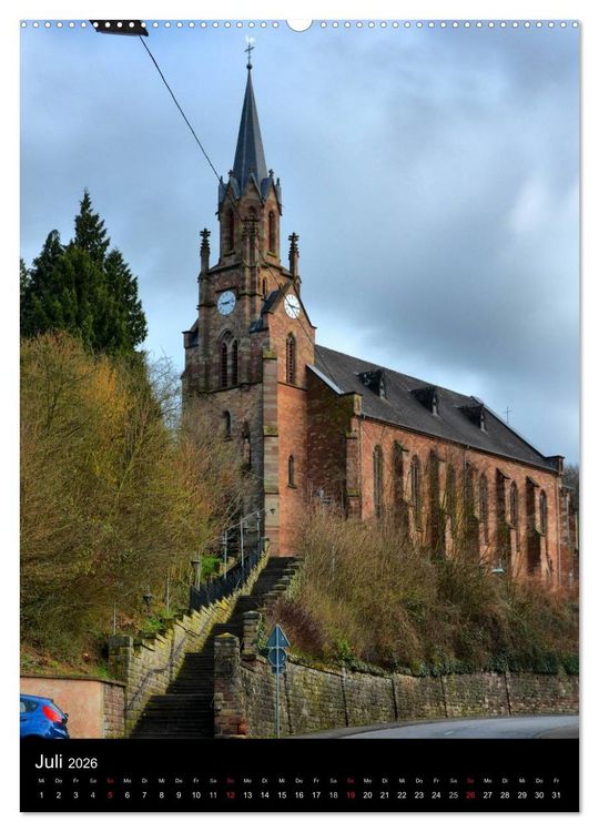 Produktbild: Sa(ar)krale Baukunst - Kirchenarchitektur im Saarland (Wandkalender 2026 DIN A2 hoch), CALVENDO Monatskalender