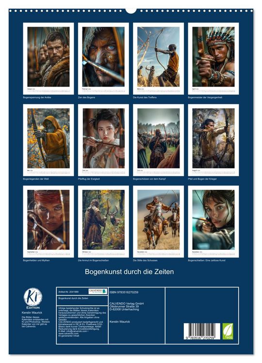 Produktbild: Bogenkunst durch die Zeiten (hochwertiger Premium Wandkalender 2026 DIN A2 hoch), Kunstdruck in Hochglanz