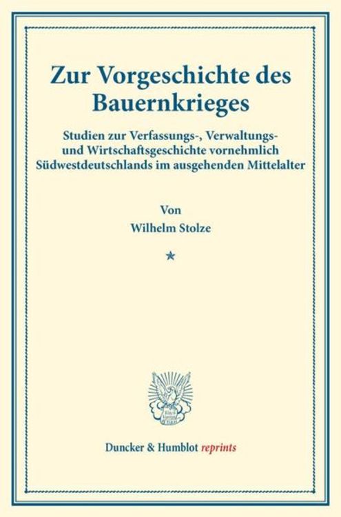 Produktbild: Zur Vorgeschichte des Bauernkrieges.