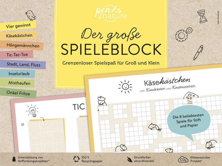 Produktbild: Der gro&szlig;e Spieleblock. Spielspa&szlig; f&uuml;r Gro&szlig; und Klein