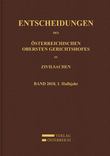 Produktbild: Entscheidungen des Obersten Gerichtshofes in Zivilsachen