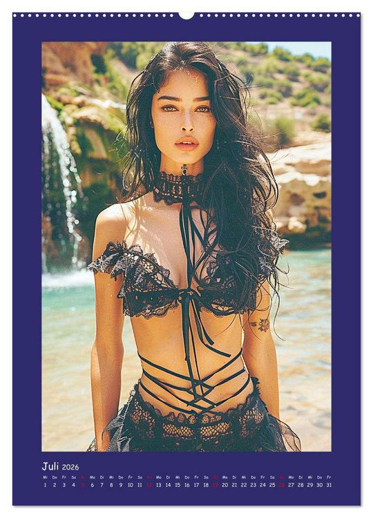 Produktbild: Sch&ouml;ne Dessous-Girls. Sinnliche Frauen am Wasser (Wandkalender 2026 DIN A2 hoch), CALVENDO Monatskalender