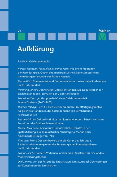 Produktbild: Aufkl&auml;rung, Band 26: Gelehrtenrepublik