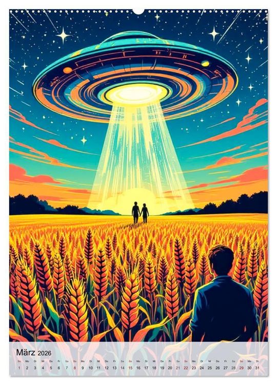 Produktbild: Wir sind nicht allein - UFO-Mythen (hochwertiger Premium Wandkalender 2026 DIN A2 hoch), Kunstdruck in Hochglanz