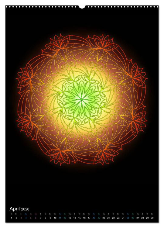 Produktbild: Mandala-Kalender 2026 (Wandkalender 2026 DIN A2 hoch), CALVENDO Monatskalender