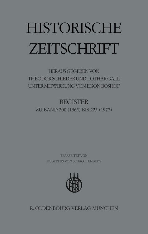 Produktbild: Historische Zeitschrift / Register / Register zu Band 200 (1965) bis 225 (1977)