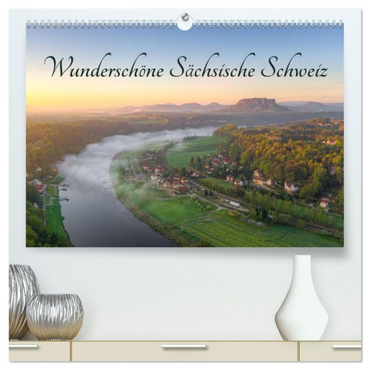 Produktbild: Wundersch&ouml;ne S&auml;chsische Schweiz (hochwertiger Premium Wandkalender 2026 DIN A2 quer), Kunstdruck in Hochglanz