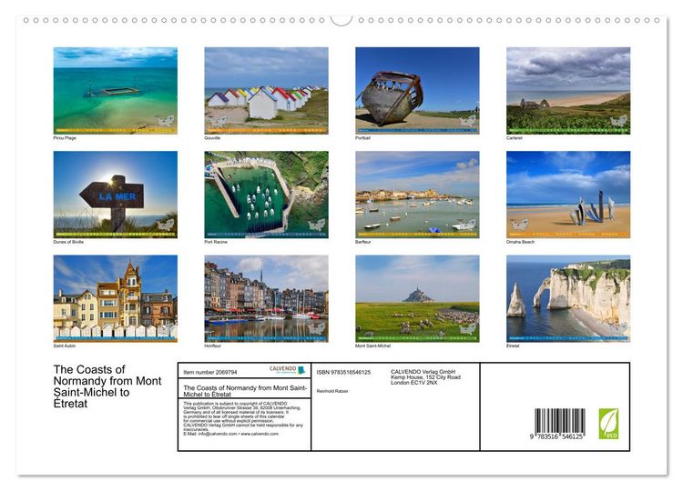 Produktbild: The Coasts of Normandy from Mont Saint-Michel to &Eacute;tretat (High Quality Premium Wall Calendar 2026 DIN A2 landscape),CALVENDO 12 Month Wall Calendar
