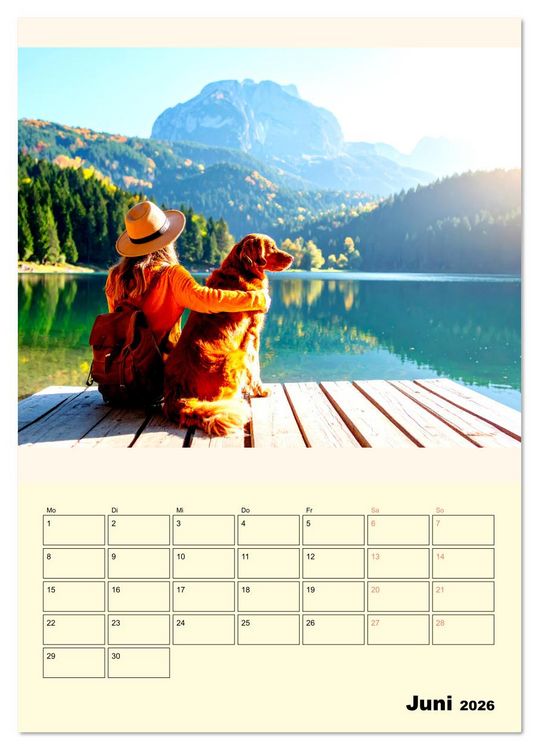Produktbild: Der Familienkalender - Mit Hund durchs Jahr (Tischkalender 2026 DIN A5 hoch), CALVENDO Monatskalender