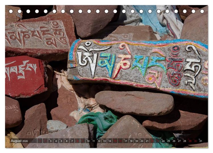 Produktbild: Om Mani Padme Hum &ndash; Mantra des Chenrezig (Tischkalender 2026 DIN A5 quer), CALVENDO Monatskalender