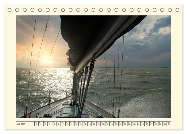 Produktbild: Segeln im Sonnenuntergang (Tischkalender 2027 DIN A5 quer), CALVENDO Monatskalender