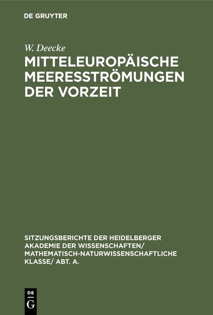 Produktbild: Mitteleurop&auml;ische Meeresstr&ouml;mungen der Vorzeit