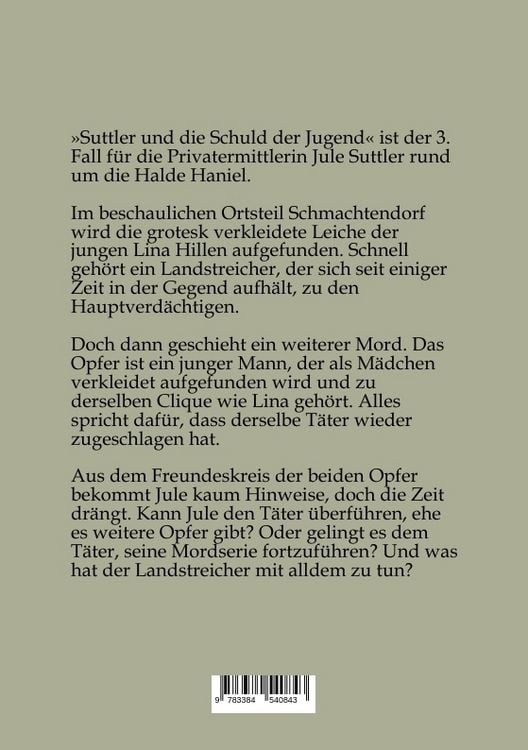 Produktbild: Suttler und die Schuld der Jugend