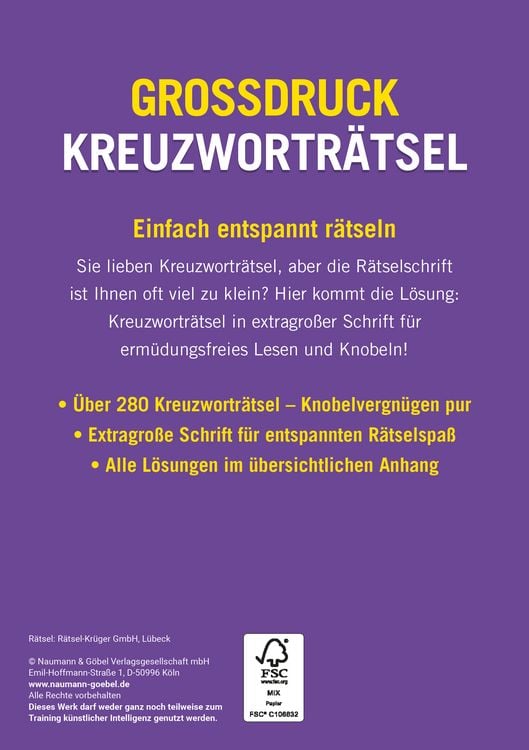 Produktbild: Gro&szlig;druck Kreuzwortr&auml;tsel &bull; Band 8 - &Uuml;ber 280 R&auml;tsel in gro&szlig;er Schrift f&uuml;r Senioren & Erwachsene