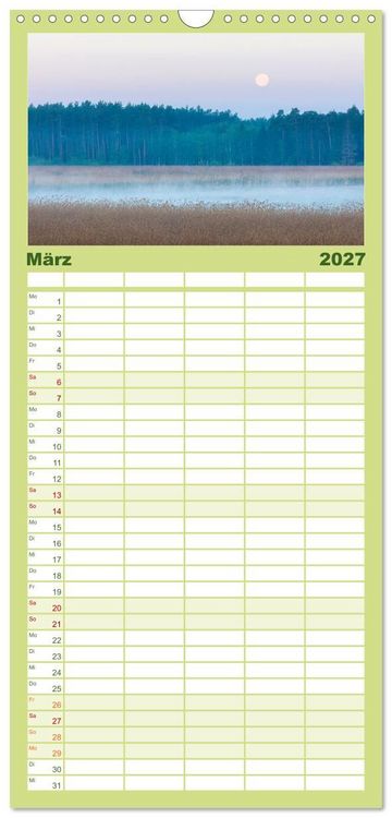 Produktbild: Familienplaner 2027 - Stille Naturmomente mit 5 Spalten (Wandkalender, 21 x 45 cm) CALVENDO
