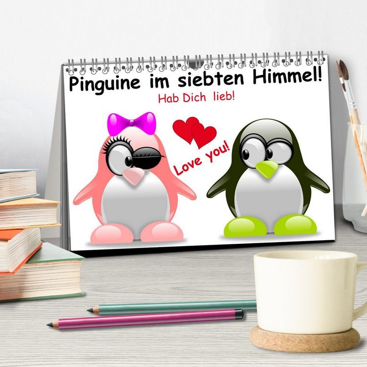 Produktbild: Pinguine im siebten Himmel! (Tischkalender 2026 DIN A5 quer), CALVENDO Monatskalender