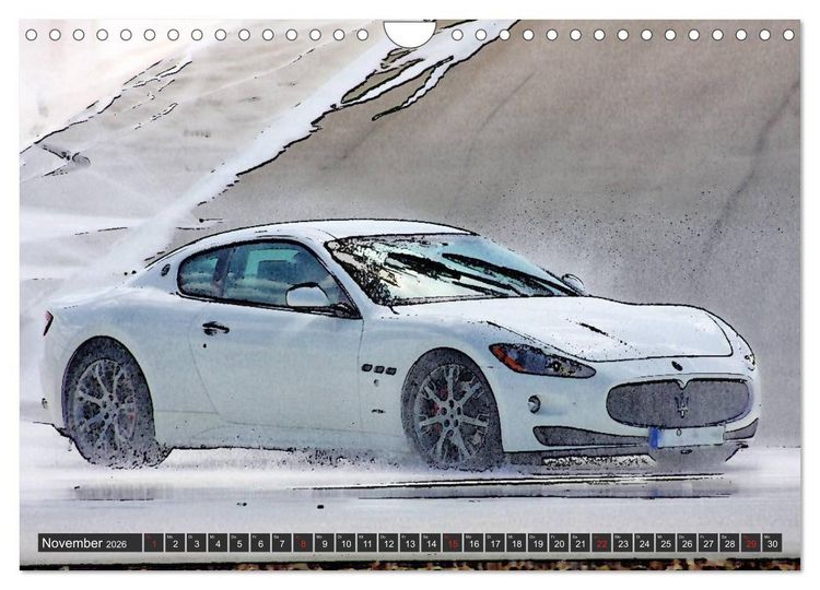 Produktbild: Sportwagen in knalligem Graffiti Style (Wandkalender 2026 DIN A4 quer), CALVENDO Monatskalender