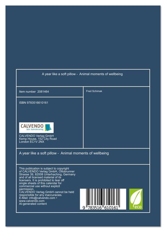 Produktbild: A year like a soft pillow - Animal moments of wellbeing (Desk Calendar 2026 DIN A5 portrait), CALVENDO 12 Month DeskCalendar