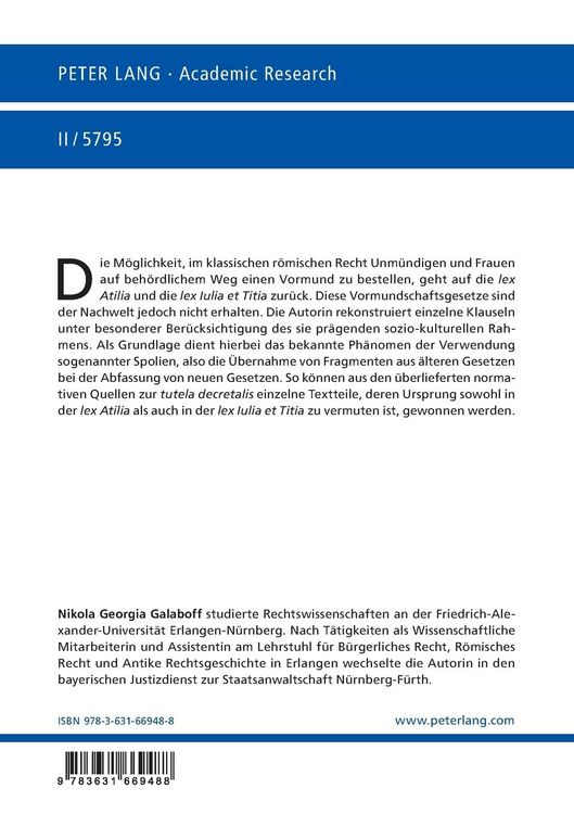 Produktbild: Die Palingenesie der r&ouml;mischen Vormundschaftsgesetze