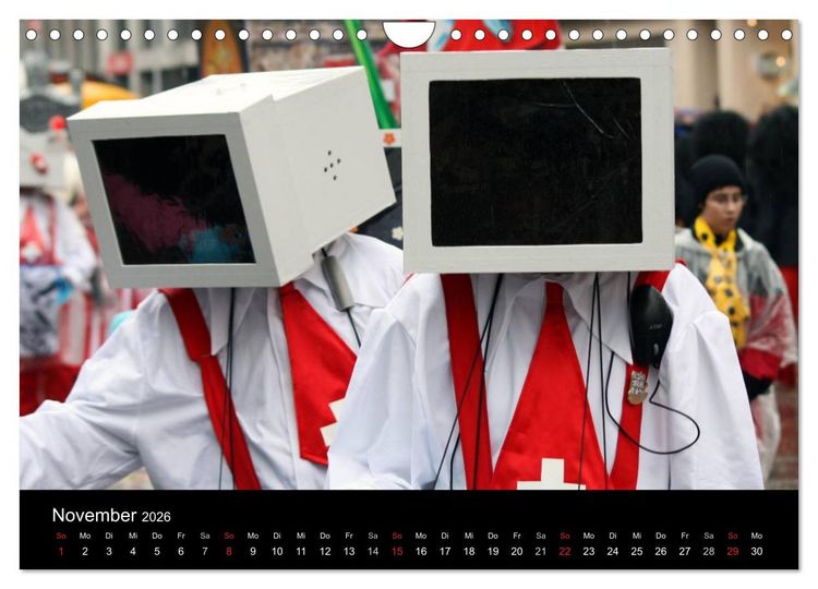 Produktbild: Basler Fasnacht - die drey scheenschte D&auml;&auml;g (Wandkalender 2026 DIN A4 quer), CALVENDO Monatskalender