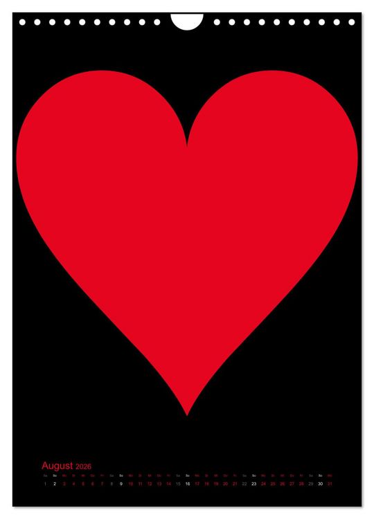 Produktbild: Foto- und Bastelkalender &bdquo;LIEBE&ldquo; in der Farbe Schwarz (Wandkalender 2026 DIN A4 hoch), CALVENDO Monatskalender