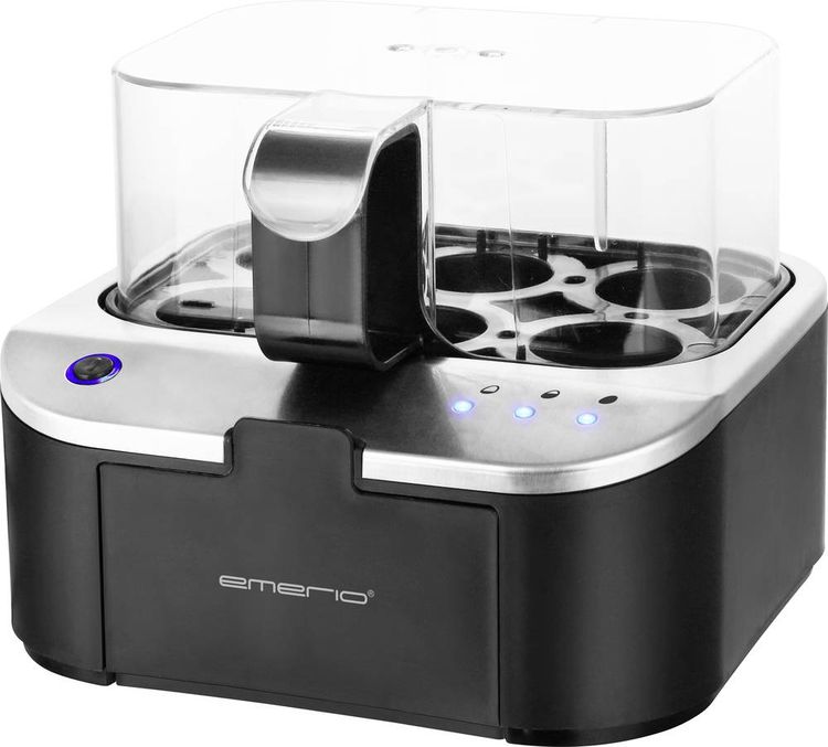 EMERIO EB-123177.1 Eierkocher Antihaftbeschichtung, mit Messbecher, BPA-frei Schwarz, Silber