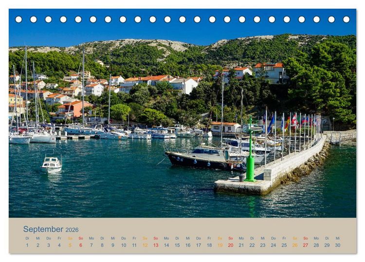 Produktbild: Kroatische Inseln - Mit dem Motorsegler unterwegs in der Kvarner Bucht (Tischkalender 2026 DIN A5 quer), CALVENDO Monatskalender