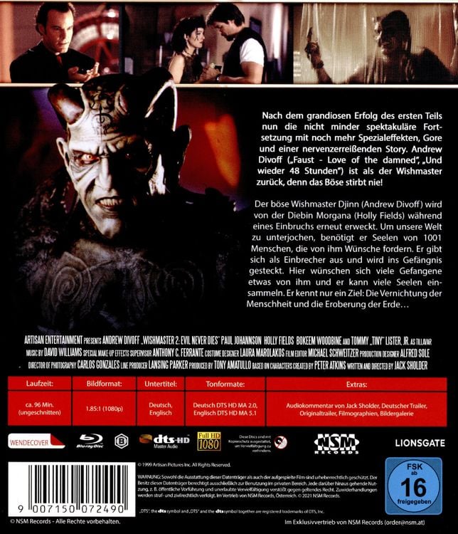 Produktbild: Wishmaster 2 - Das B&ouml;se stirbt nie (uncut)