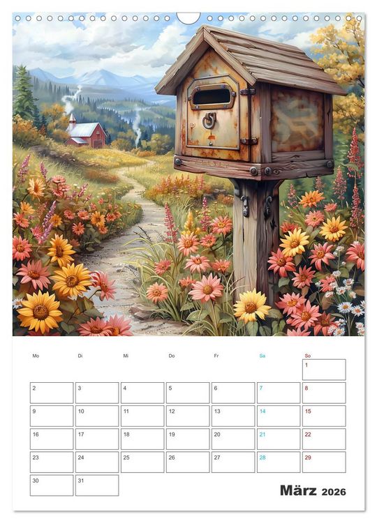 Produktbild: Zeitreise - Der vintage Briekasten Kalender (Wandkalender 2026 DIN A3 hoch), CALVENDO Monatskalender