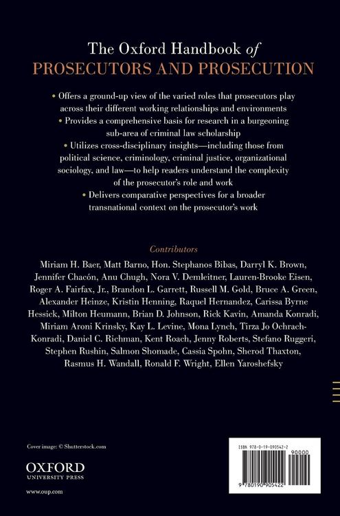 Produktbild: Oxford Handbook of Prosecutors and Prosecution