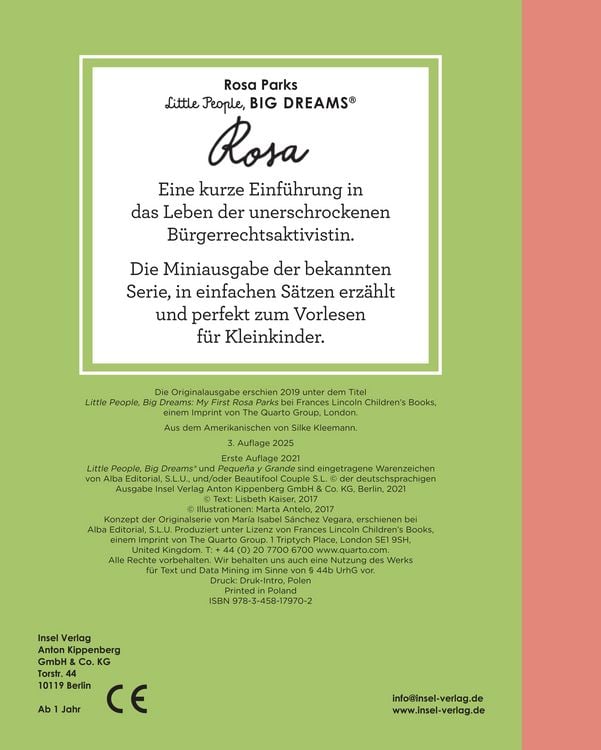 Produktbild: Little People, Big Dreams. Mini &ndash; Rosa Parks