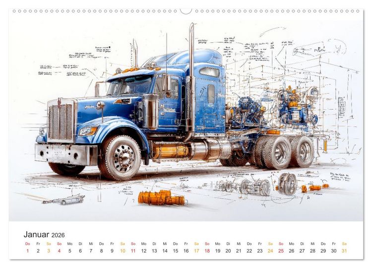 Produktbild: Trucks - Design Studien (hochwertiger Premium Wandkalender 2026 DIN A2 quer), Kunstdruck in Hochglanz