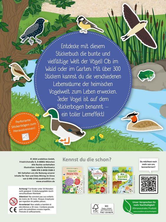 Produktbild: Naturforscher-Kids &ndash; Stickerheft V&ouml;gel