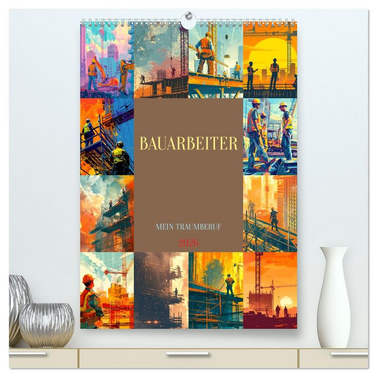 Produktbild: Bauarbeiter - Mein Traumberuf (hochwertiger Premium Wandkalender 2026 DIN A2 hoch), Kunstdruck in Hochglanz