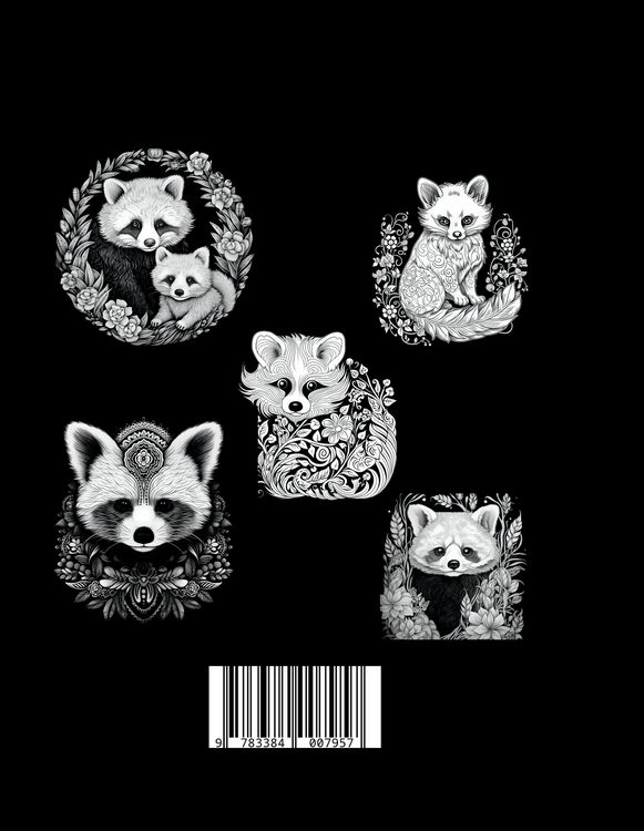Produktbild: Schwarzes &bdquo;Roter Panda Malbuch&ldquo;.