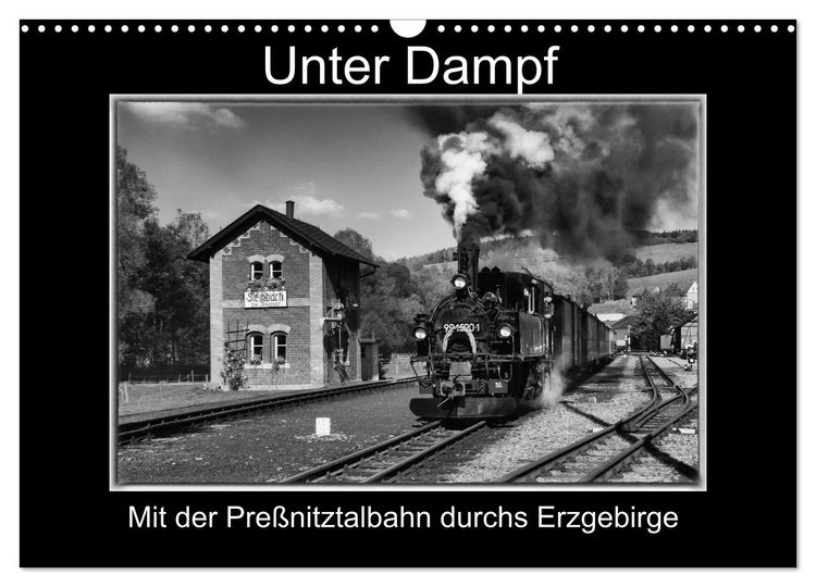 Produktbild: Unter Dampf - Mit der Pre&szlig;nitztalbahn durchs Erzgebirge (Wandkalender 2026 DIN A3 quer), CALVENDO Monatskalender