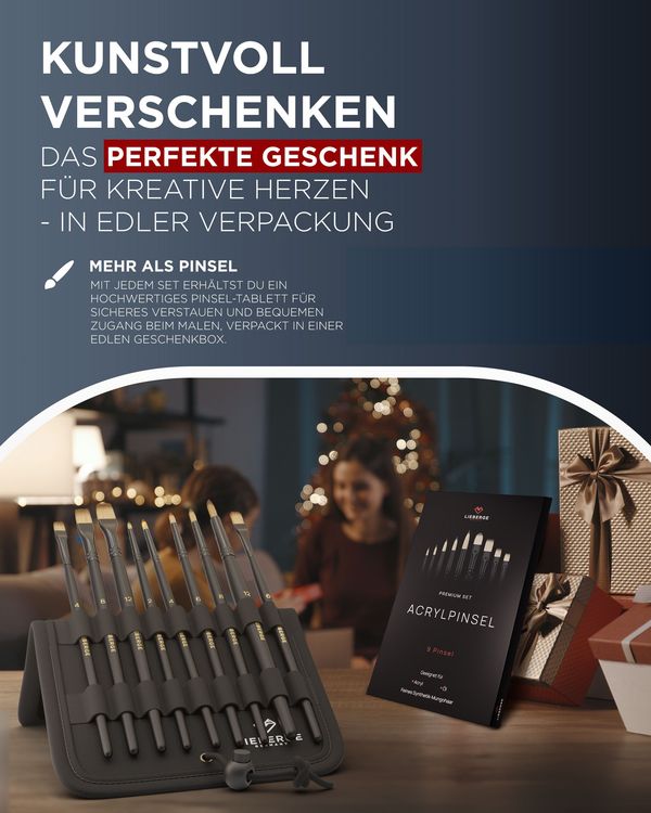 Produktbild: LIEBERGE Acrylpinsel &brvbar; 9 Pinsel