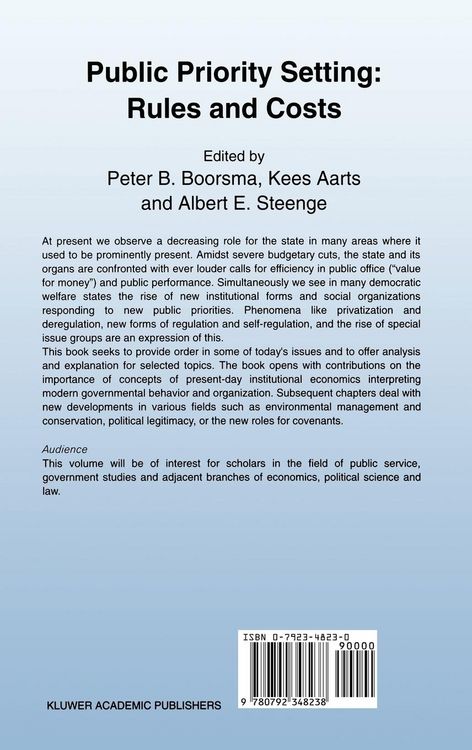 Produktbild: Public Priority Setting: Rules and Costs