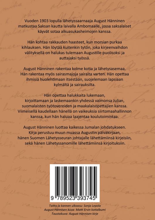 Produktbild: August H&auml;nnisen jalanj&auml;ljiss&auml; Pieks&auml;m&auml;elt&auml; Ambomaalle