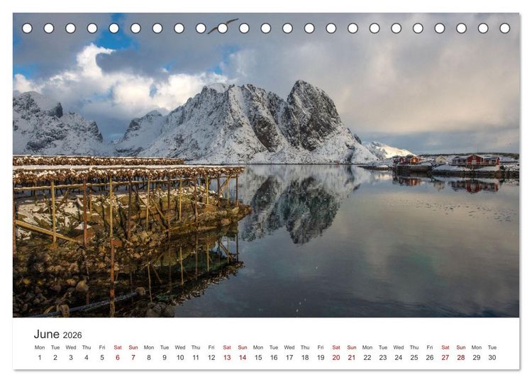 Produktbild: Lofoten Reflections in the water (Desk Calendar 2026 DIN A5 landscape), CALVENDO 12 Month DeskCalendar