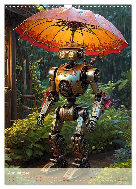 Produktbild: Roboter im Garten - Kleine Helfer (Wandkalender 2026 DIN A3 hoch), CALVENDO Monatskalender