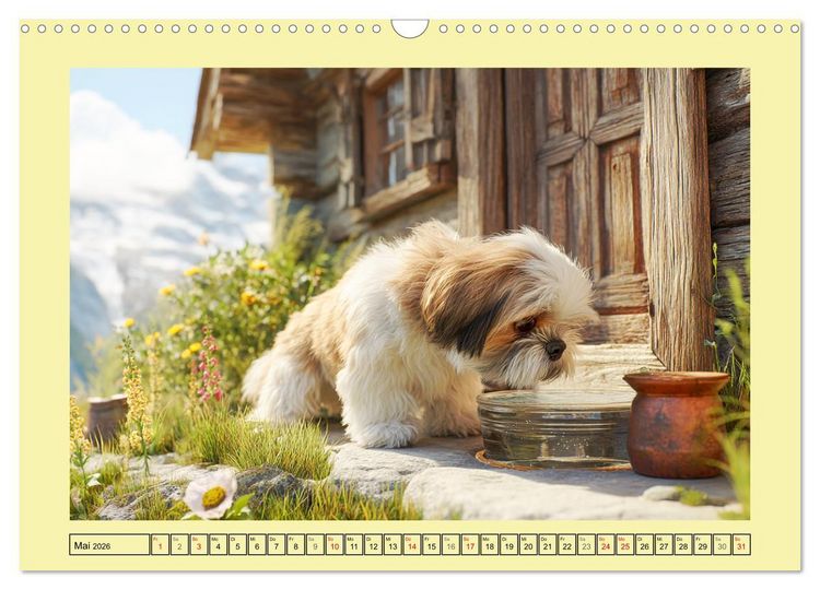 Produktbild: Shih Tzu Gl&uuml;ck. Zauberhafte Hunde im alpinen Wandergl&uuml;ck (Wandkalender 2026 DIN A3 quer), CALVENDO Monatskalender