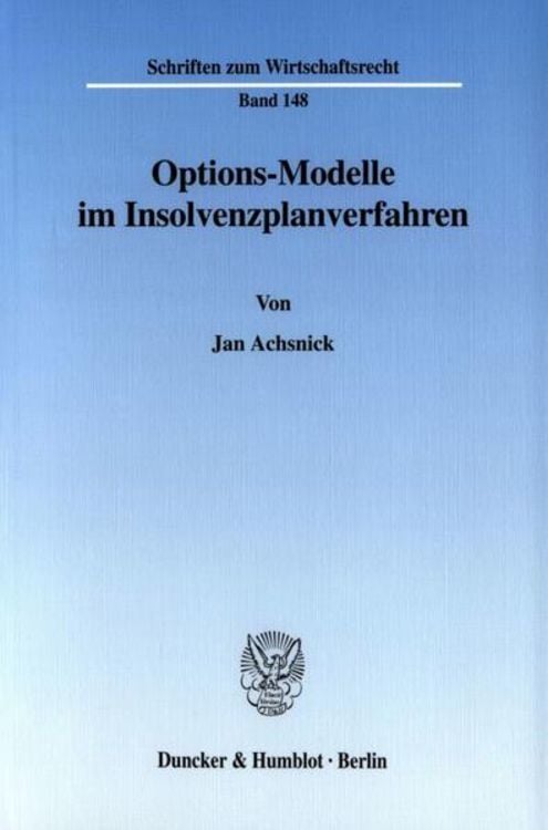 Produktbild: Options-Modelle im Insolvenzplanverfahren.