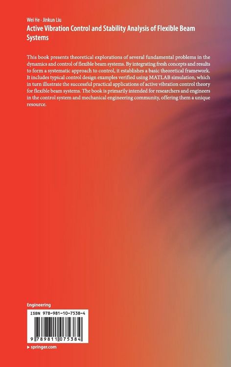 Produktbild: Active Vibration Control and Stability Analysis of Flexible Beam Systems