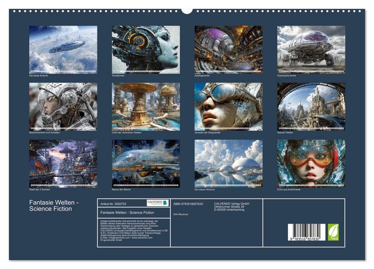Produktbild: Fantasie Welten - Science Fiction (hochwertiger Premium Wandkalender 2026 DIN A2 quer), Kunstdruck in Hochglanz