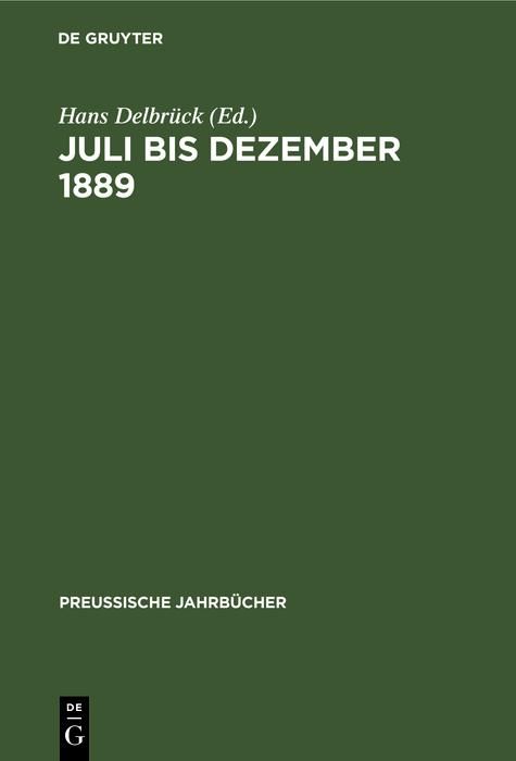 Produktbild: Juli bis Dezember 1889
