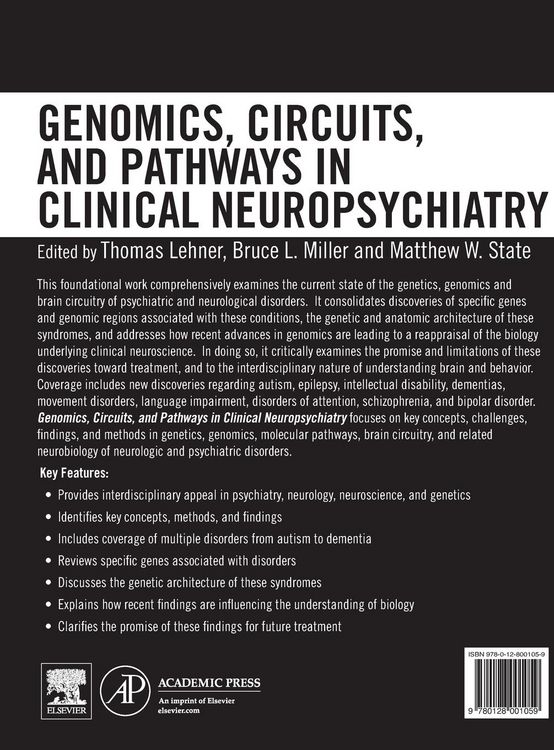 Produktbild: Genomics, Circuits, and Pathways in Clinical Neuropsychiatry